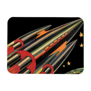スペーススターズによるヴィンテージ サイエンス フィクション ロケット シップ マグネット