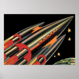 スペーススターズによるヴィンテージSFロケット ポスター