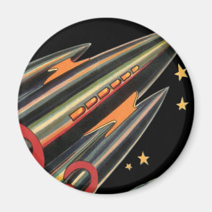 スペーススターズによるヴィンテージSFロケット マグネット