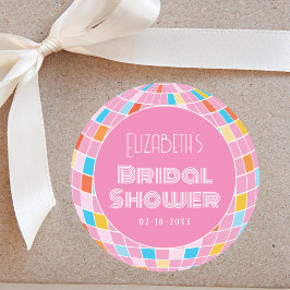 スペースディスコピンク ブライダルシャワーパーティー ラウンドシール