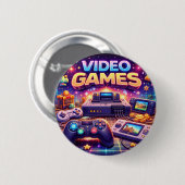 スペースドッグスラジオ - ビデオゲームロゴ26 缶バッジ (正面&裏面)