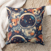 スペースドッグ ラインアート | ミニマリスト宇宙飛行士 クッション (ブランケット)