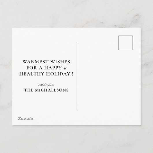 スペースニードルのクリスマスツリー、シアトル市街 シーズンポストカード (裏面)