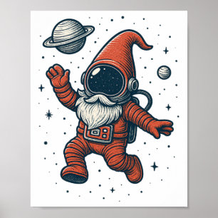 スペースノーム クリスマス 宇宙飛行士 おもしろい 銀河 ホリデー ポスター