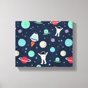 スペースパターンイラスト キャンバスプリント