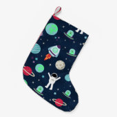 スペースパターンイラスト スモールクリスマスストッキング (正面 (吊り時))