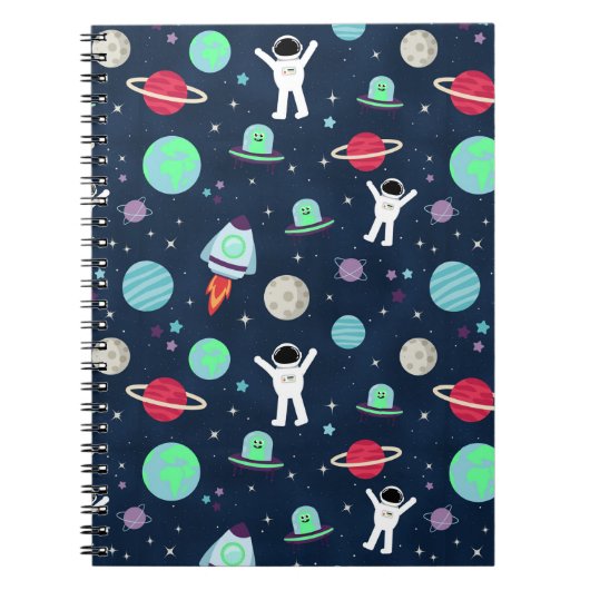 スペースパターンイラスト ノートブック (正面)