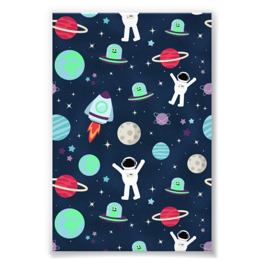 スペースパターンイラスト フォトプリント            (正面)
