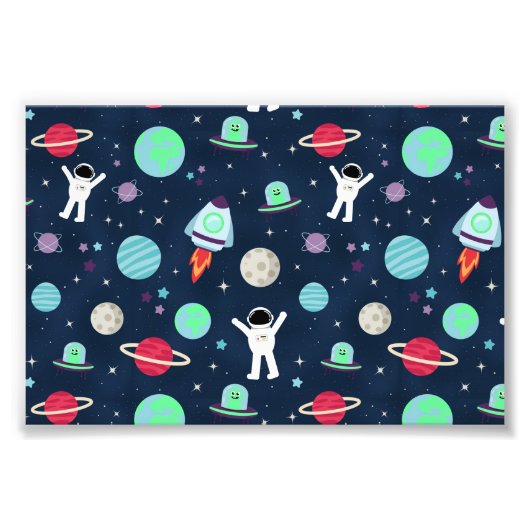 スペースパターンイラスト フォトプリント            (正面)