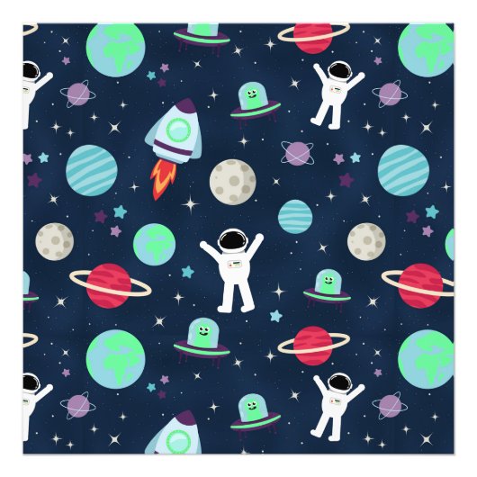 スペースパターンイラスト フォトプリント            (正面)
