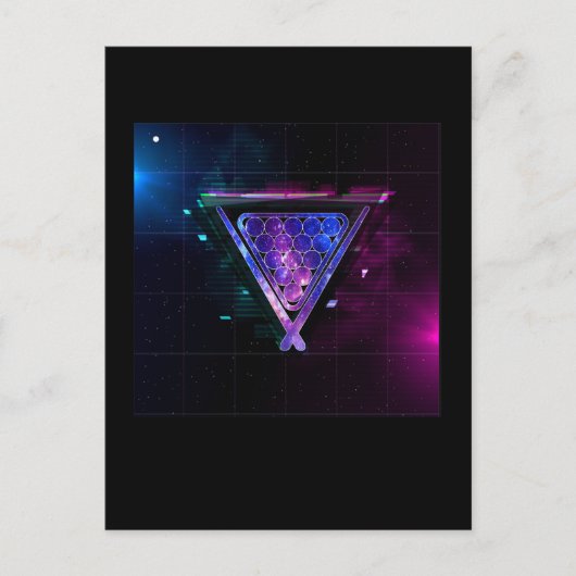 スペースビリヤードプレーヤープール8ボール ポストカード (正面)