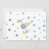 スペースベイビー カウントダウン ベイビーシャワー | ホワイト 招待状 (裏面)