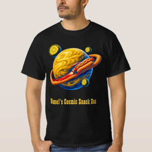 スペースホットドッグマスタード惑星軌道 Tシャツ
