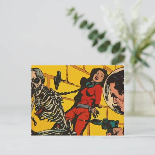 スペースホラー - ヴィンテージ サイエンス フィクション コミック アート ポストカード (スタンド正面)