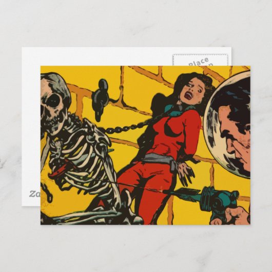 スペースホラー - ヴィンテージ サイエンス フィクション コミック アート ポストカード (正面/裏面)