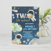 スペースボーイTWOの月 誕生日招待状 招待状 (スタンド正面)