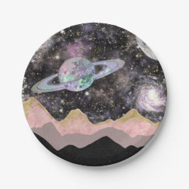 スペースマウンテン ゴールド 星空 ギャラクシー 惑星 ペーパープレート