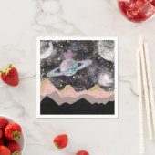 スペースマウンテン 金色の星空 銀河 惑星 スタンダードカクテルナプキン (インサイチュ)