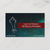 スペースマンまたはアートペトログリフマンロゴ 名刺 (正面)
