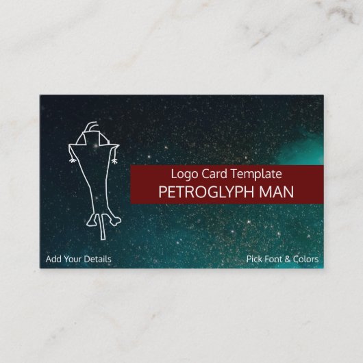 スペースマンまたはアートペトログリフマンロゴ 名刺 (正面)