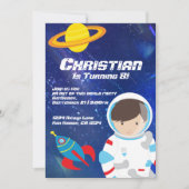 スペースマンアウタースペーススターフィルドスカイ誕生日 招待状 (正面)