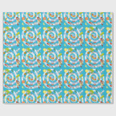 スペースマン対エイリアン光沢ラッピング紙、30インチx 15インチ ラッピングペーパー (フラット)