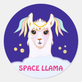 スペースラマステッカー ラウンドシール