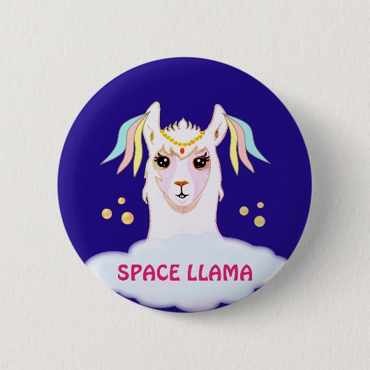 スペースラマボタン 缶バッジ (正面)