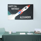 スペースロケット オーダーメイド 子供の誕生日パーティー 横断幕 (トレードショー)