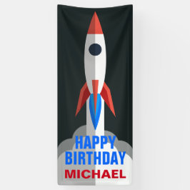 スペースロケット 名前入り 誕生日パーティー 横断幕