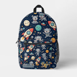 スペースロボットドッグバックパック – かわいいペットのデザイン プリントバックパック