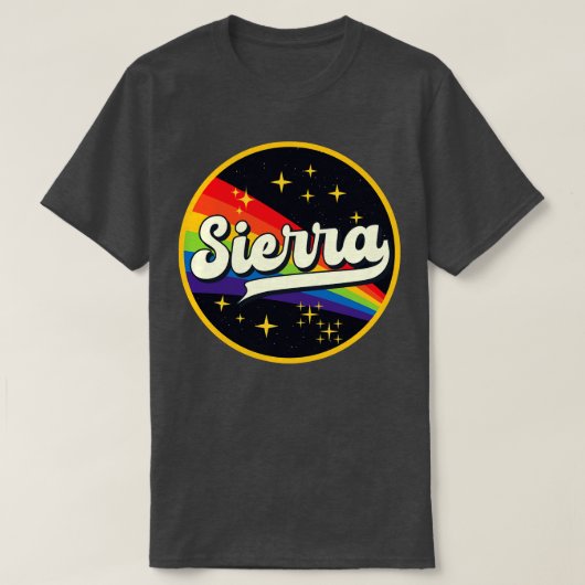 スペースヴィンテージスタイルのシエラレインボー Tシャツ (デザイン正面)