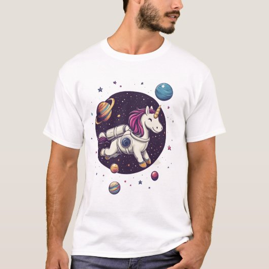 スペース宇宙飛行士ユニコーン (1) Tシャツ (正面)