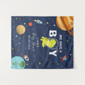 スペース恐竜クールな背景 タペストリー (正面(横))