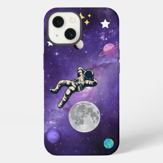 スペース月と星iPhone/iPadケース iPhoneケース (裏面)