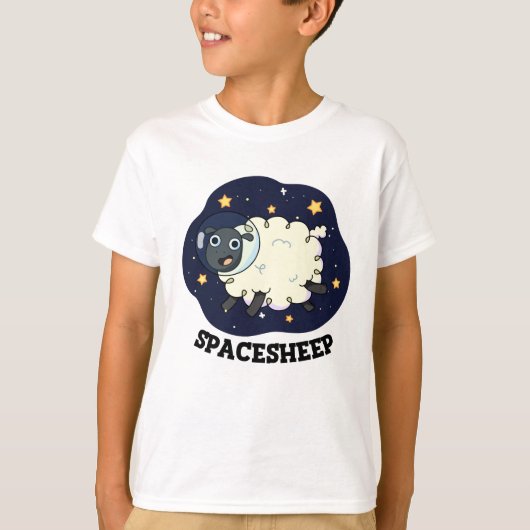 スペース・ひつじ・宇宙飛行士・ダジャレ Tシャツ (正面)
