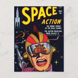 スペース・アクション #2 ビンテージSFコミックブックカバー ポストカード