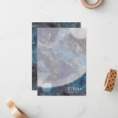 スペース ギャラクシーと月 個人用 キッズ ノートカード (正面/裏面インサイチュ)