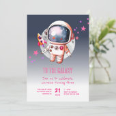 スペース ギャラクシー 月 3歳の誕生日 招待状 (スタンド正面)
