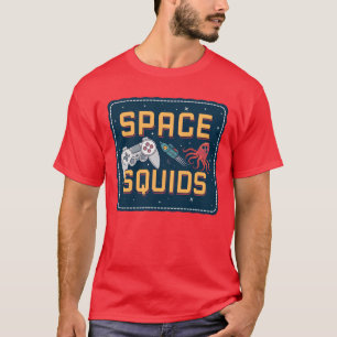 スペース・スクイッド レトロ・ビデオゲーム仲間 Tシャツ