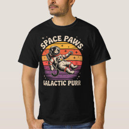 スペース・パウズ - 銀河にゃんこ Tシャツ