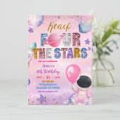 スペース ピンク スパンコール 紫の女の子が星に到達 FOUR 招待状 (スタンド正面)