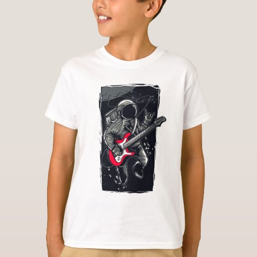 スペース・ロッカー宇宙飛行士ギターTシャツ Tシャツ (正面)