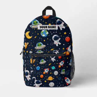 スペース&宇宙飛行士少年 プリント リュックサック スクール