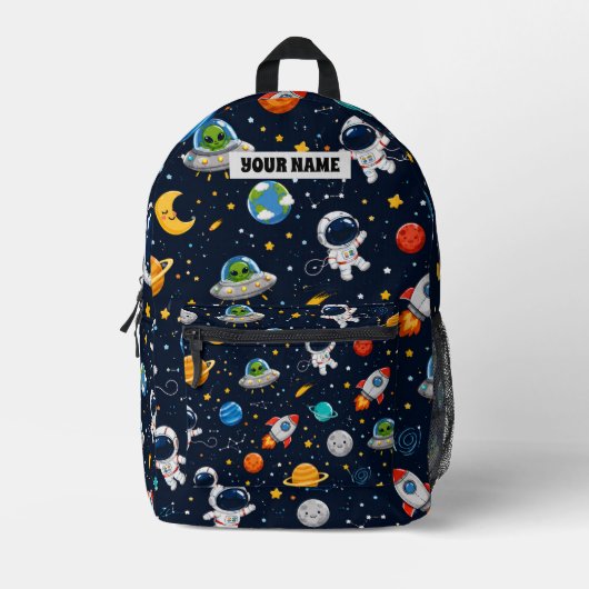 スペース＆宇宙飛行士少年 プリント リュックサック スクール (正面)