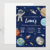 スペース 誕生日パーティー 招待状 ギャラクシー 招待状 スペース (正面/裏面)