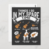 スペータイムギタリストおもしろいミュージシャン ポストカード (正面/裏面)