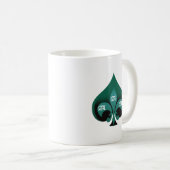 スペードのエレガントなスタイルの緑のエース コーヒーマグカップ (正面右)