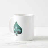 スペードのエレガントなスタイルの緑のエース コーヒーマグカップ (正面左)