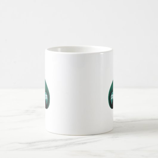 スペードのエレガントなスタイルの緑のエース コーヒーマグカップ (中央)